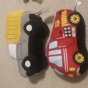 Lambs & Ivy Constructon Truck And Firetruck Plush Throw Pillows